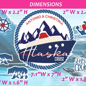 Personalized Alaska Cruise Door Magnets/ Alaska Cruise Magnet/ Alaska Cruiser Magnet/ Couples Cruise Decor, Wedding Cruise Magnet image 2