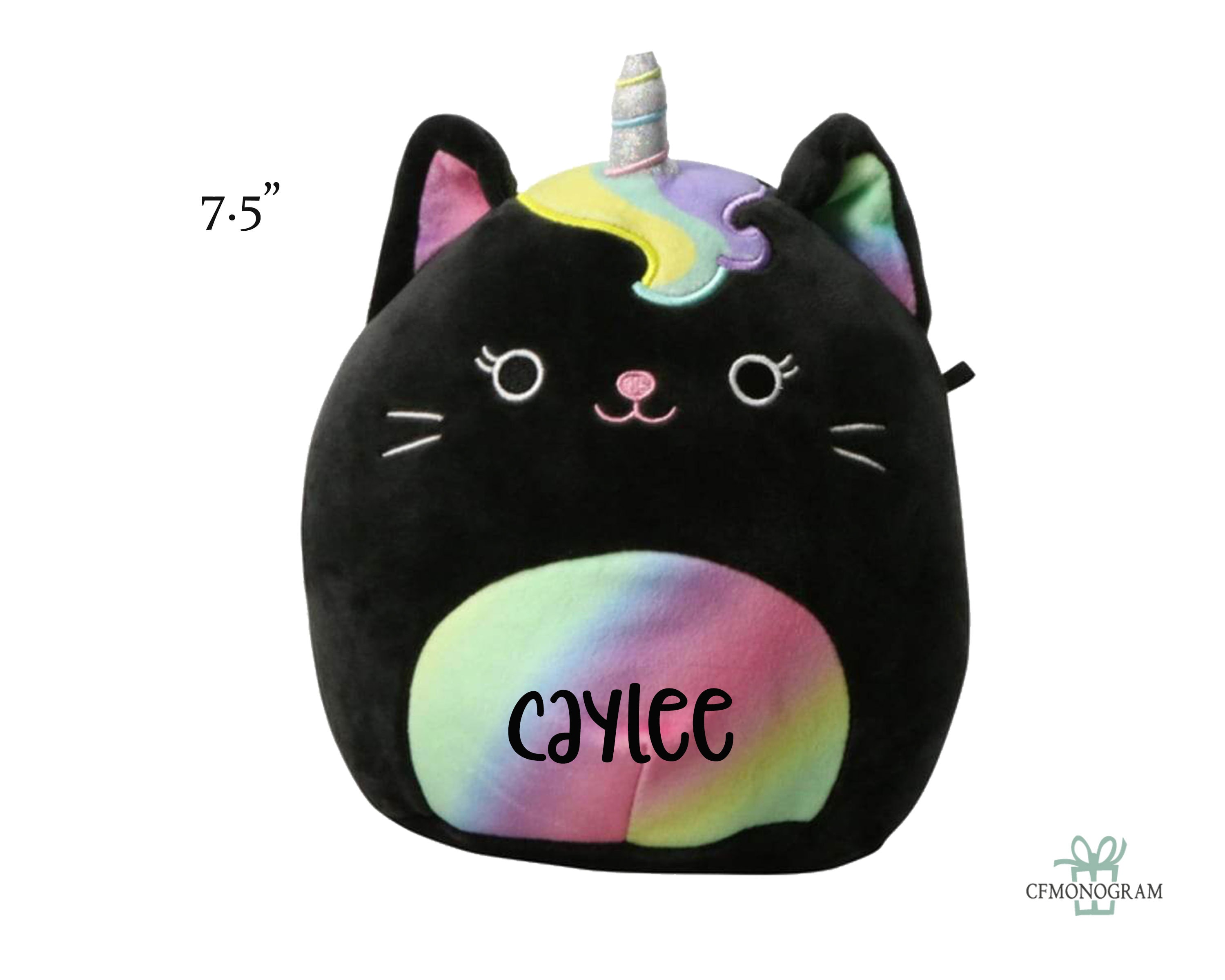 Personalized Squishmallow Caylee Caticorn 7.5 Inch Black Cat 