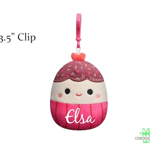 Squishmallow Clip Elpha Cupcake 3.5 inch, Personalized Squishmallows, Personalized Stuffed Animal, Custom
