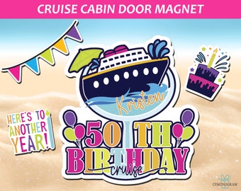 Personalized 50th Birthday Cruise Door Magnets Decoration/Happy Birthday Door Magnet/Cruise Magnet/Cruise Decor, Cruise Magnet Vintage 1983