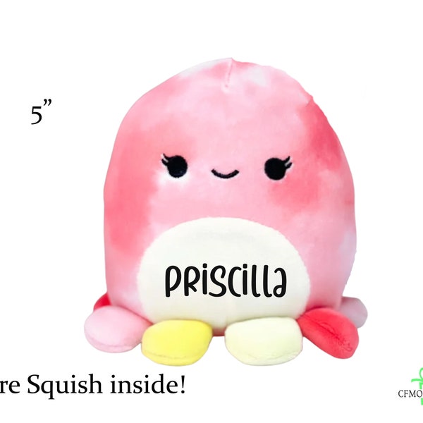 Squishmallow Orzella Octopus 5", Código QR con mensaje/canción, Relleno de cesta de Pascua, Squishmallow personalizado