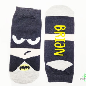 Personalized Super Hero Socks, Kids Youth Socks, Hero Boys Socks, Princess Girls Socks, Kids Birthday Gift, Back to School Gift, Custom Sock