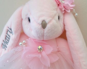 Conejito de Peluche personalizado con nombre | Regalos personalizados para bebés