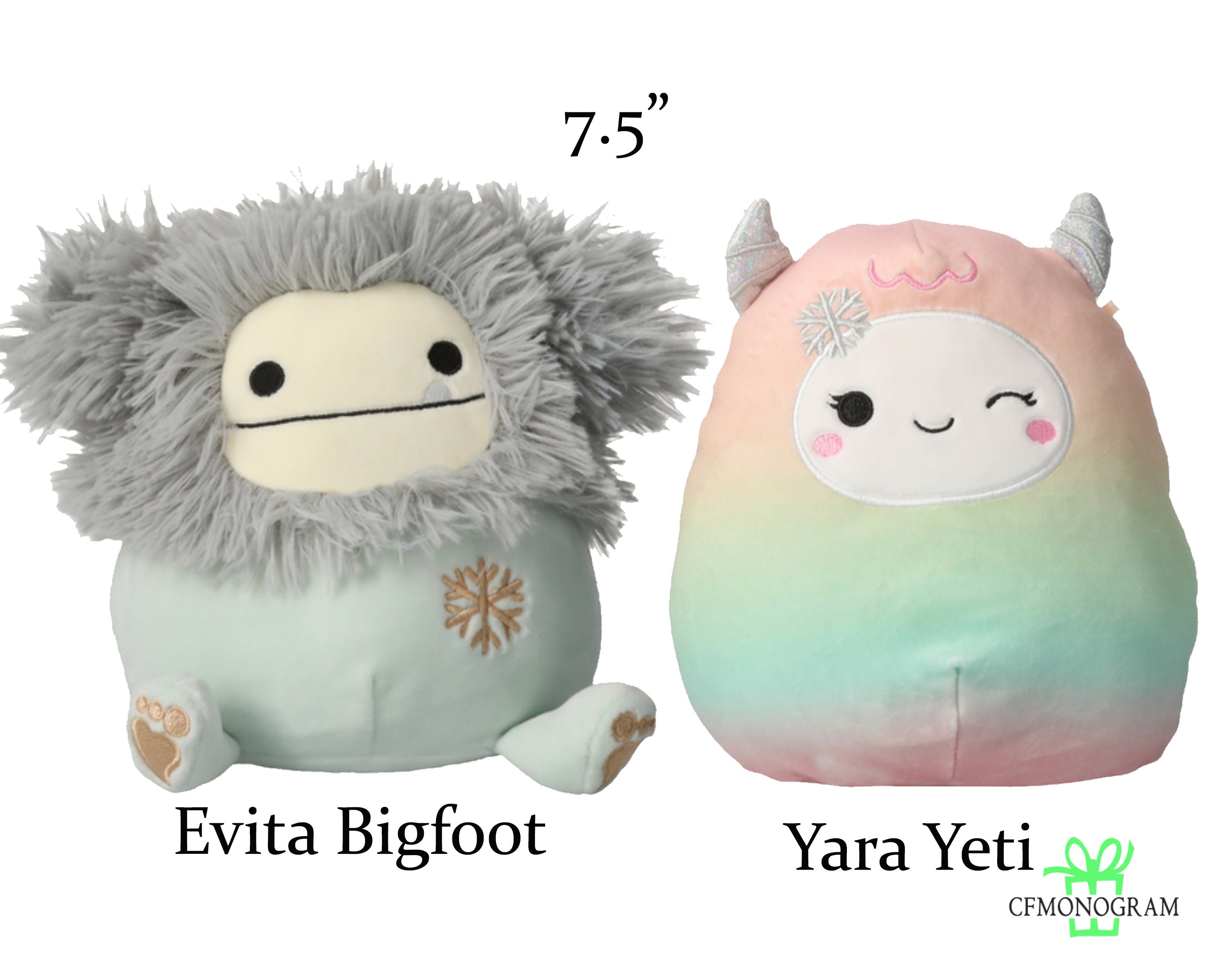 Squishmallow Christmas Snowman 7.5 Holiday Yara Yeti Etsy