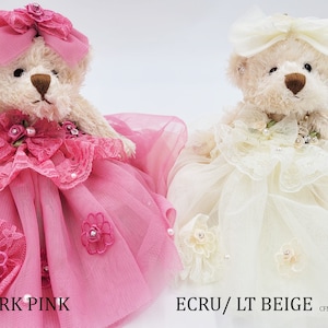 8&quot; Personalized Birthday Teddy Bear, Quince Años Quinceañera Last Doll, Sweet 16 Teddy Bear,Birthday teddy gift, Victorian Teddy Bear, Tulle