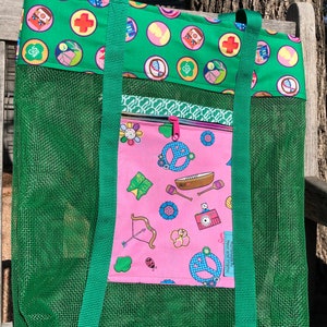 Mesh Tote Bag – Girl Scout - Kelly Green image 1