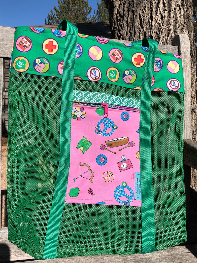 Mesh Tote Bag – Girl Scout - Kelly Green image 1