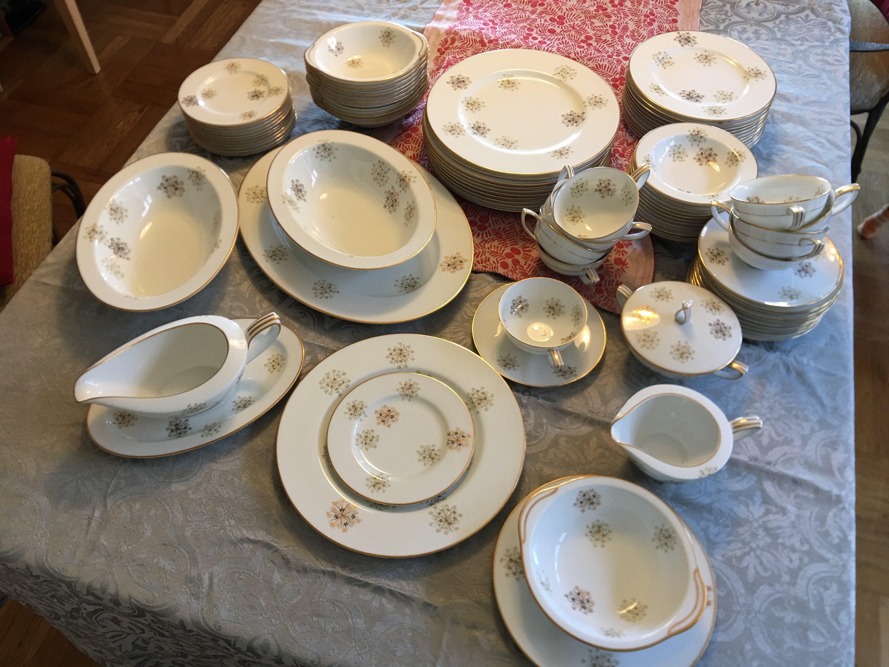 Noritake Fine China dish set in 1960's Atomic Snowflake Etsy