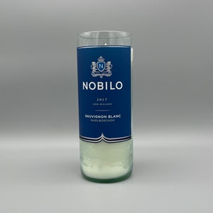 Nobilo Sauvignon Blanc Handmade Candle- Repurposed Bottle