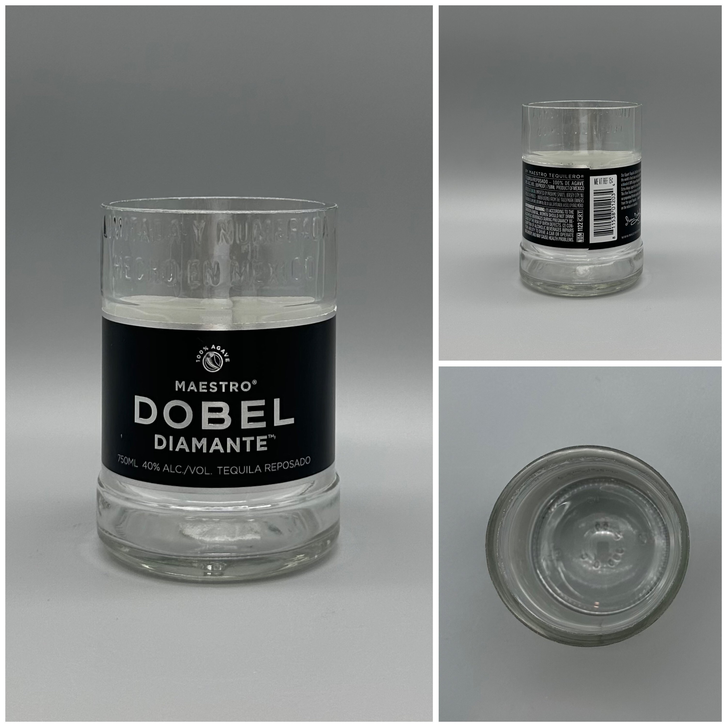 Maestro Dobel Diamanté Tequila Rocks Glass Repurposed Bottle Etsy
