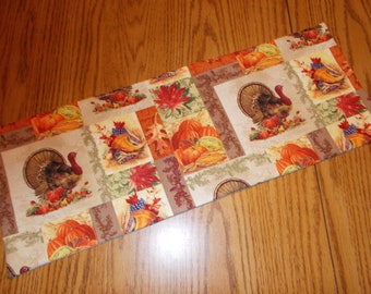 approx. 7.5 X 20 Christmas quilt style block birds trees paisley wreaths pine branches handmade MINI table runner toilet tank topper
