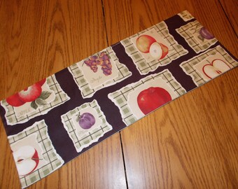 approx. 7.5 X 20 Christmas quilt style block birds trees paisley wreaths pine branches handmade MINI table runner toilet tank topper