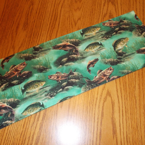 Sport fishing handmade toilet tank topper- approx. 7.5" X 20"