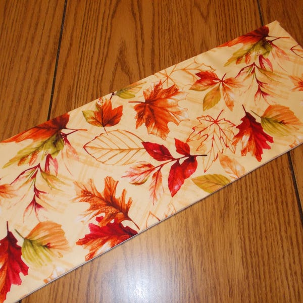 Fall leaves gold handmade toilet tank topper- approx. 7.5" X 20"