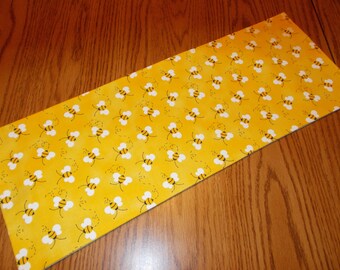 Bees handmade toilet tank topper- approx. 7.5" X 20"