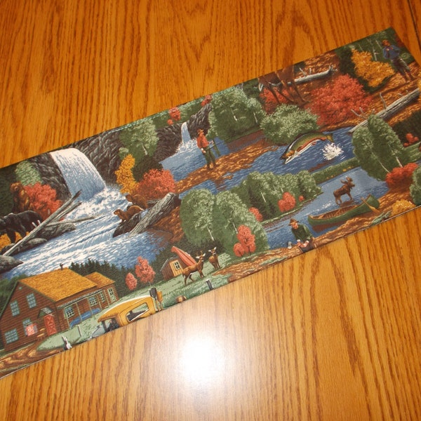 Hunting fishing handmade toilet tank topper- approx. 7.5" X 20"