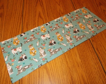 Roostery Tablerunner Cotton Sateen Table Runner Alphabet ABC Animals Girls Kids Cat Print 16in x 108in Roostery Tablerunner Cotton Sateen Table Runner Alphabet ABC Animals Girls Kids Cat Print 16in x 108in