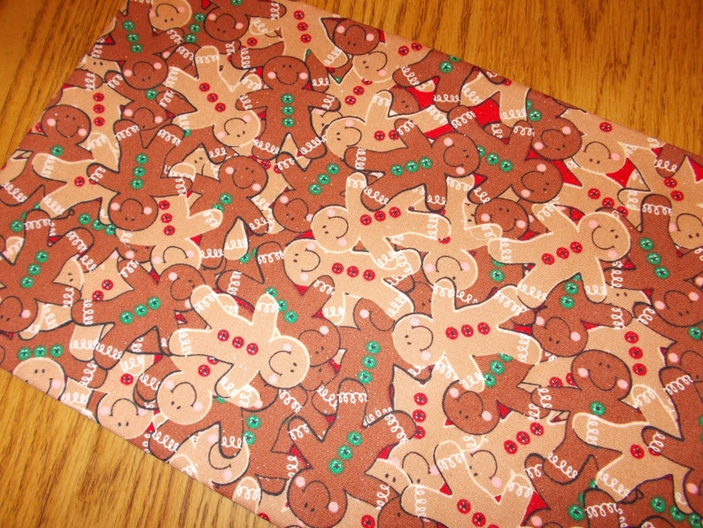Christmas Gingerbread Men Cookie handmade MINI table runner toilet tank topper approx. 7.5 X 20