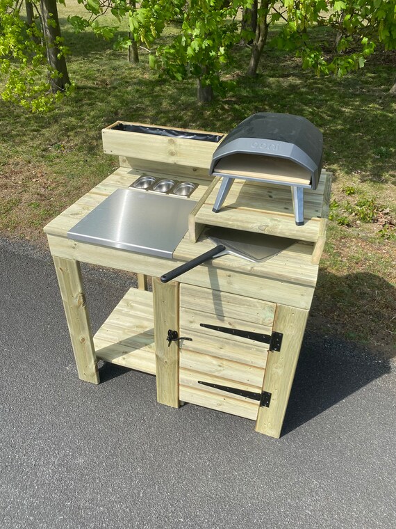 Pizza Oven Table Outdoor Pizza Oven Kitchen With Storage Etsy UK