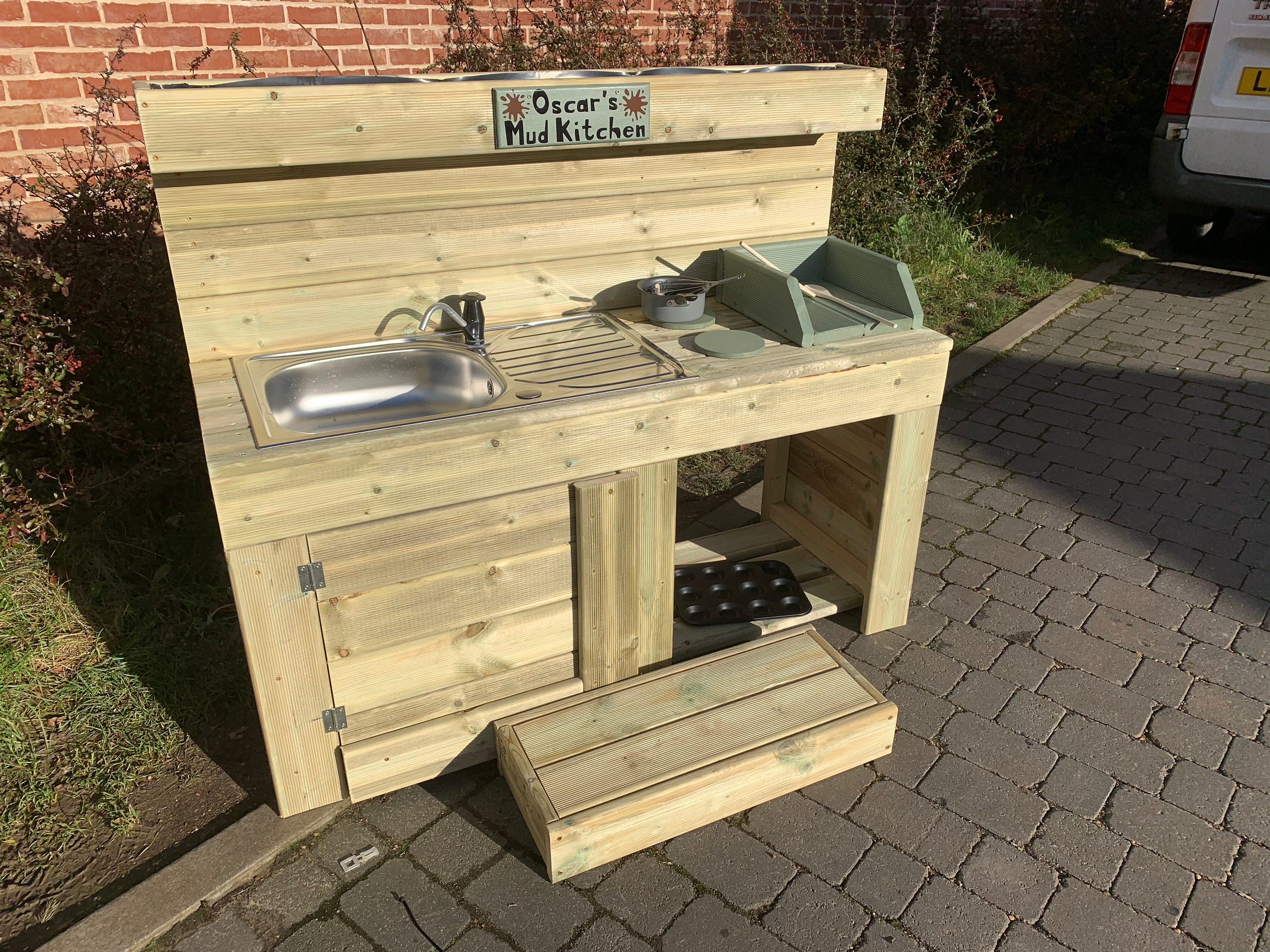 Kids Mud Kitchen With Working Sink/ Tap Water Storage Etsy UK