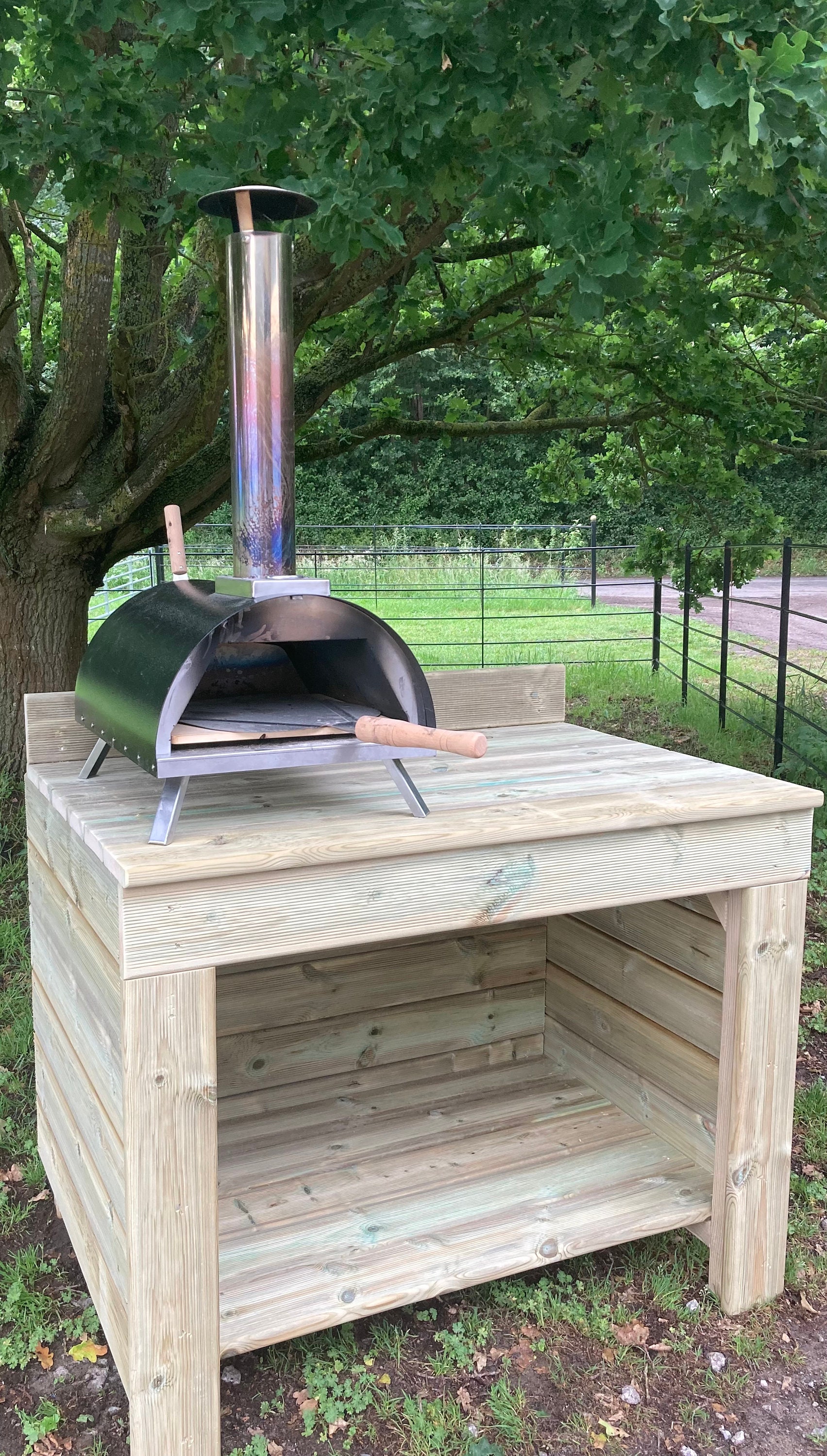 Pizza oven table Pizza oven unit with open front for log Etsy