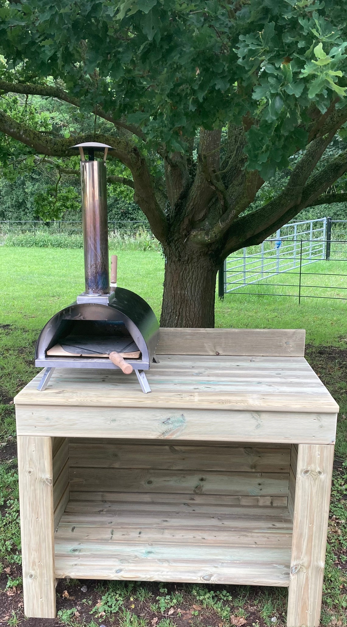 Pizza oven table Pizza oven unit with open front for log Etsy
