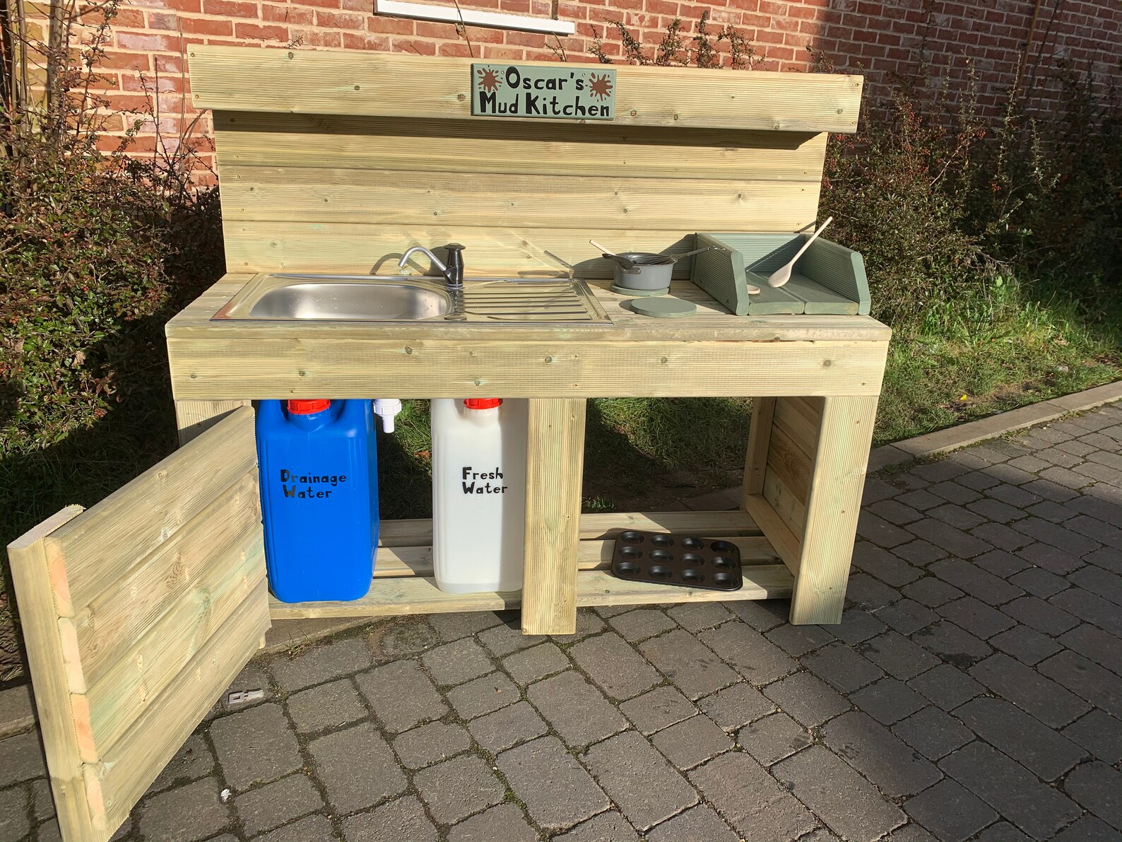 Kids Mud Kitchen With Working Sink/ Tap Water Storage Etsy UK