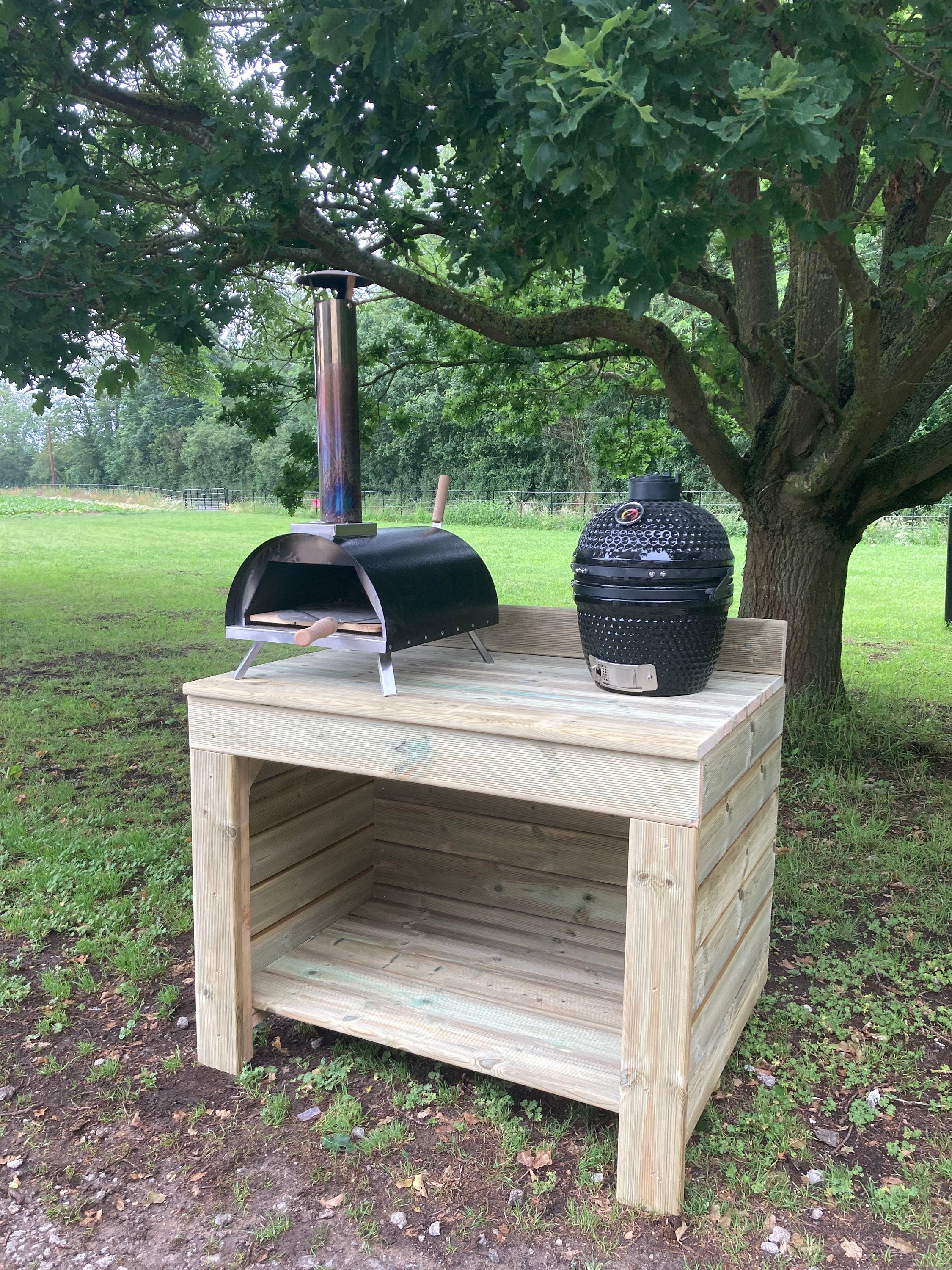 Pizza oven table Pizza oven unit with open front for log Etsy