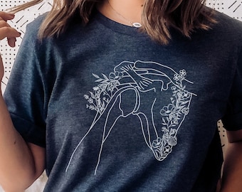 Shoulder Shirt, Floral Shoulder Anatomy Shirt, Shoulder Surgery TShirt, Occupational Therapist, Rheumatoid Arthritis Shirt, Rotator Cuff
