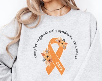 CRPS Bewusstseins-Sweatshirt, CRPS Pullover, komplexes regionales Schmerzsyndrom, CRPS Unterstützung, Crps Rundhalsausschnitt, Chronischer Schmerzbewusstseins-Bandpullover