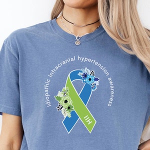 Idiopathic Intracranial Hypertension Shirt, IIH Awareness Shirt, IIH TShirt, Pseudotumor Cerebri Awareness Ribbon Shirt, Comfort Colors