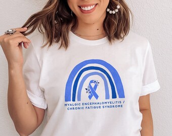 ME/CFS Shirt, Myalgic Encephalomyelitis Chronic Fatigue Syndrome, MECFS Awareness Shirt, Blue Awareness Ribbon Shirt, Chronic Fatigue Shirt
