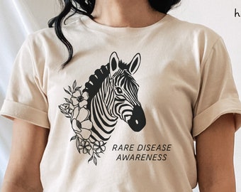Zebra Seltene Krankheit Bewusstsein Shirt, Seltene Krankheit Shirt, medizinisches Zebra, Seltene Chronische Krankheit TShirt, Advokat für seltene Krankheiten, Ehlers Danlos