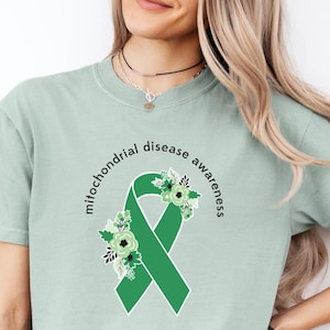 Chemise de sensibilisation aux maladies mitochondriales, chemise de sensibilisation aux maladies mitochondriales, sensibilisation aux mitochondries, chemise à ruban de sensibilisation au vert, couleurs confort