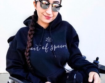Out of Spoons Hoodie, Spoonie Sweatshirt, Funny Chronic Pain Hoodie, Spoon Theory, Chronic Illness Awareness, Unisex Out of Spoons