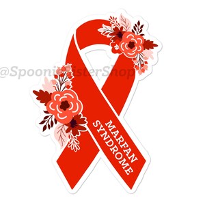 Marfan Syndrome Sticker, Marfan Awareness, Marfan Syndrome Awareness Ribbon Stickers, Marfan Syndrome Decal, Marfans Red Awareness Ribbon