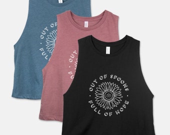 Out of Spoons Full of Hope Crop Top, Spoonie Crop Top, Chronic Illness Tank Top, Chronic Pain Cutoff Shirt, Spoon Theory Shirt, Spoonie Tank