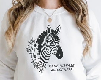 Zebra Rare Disease Awareness Sweatshirt, Rare Disease Sweater, Medical Zebra, Rare Disease Advocate, Ehlers Danlos Sweatshirt