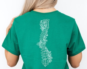Camisa de columna vertebral de escoliosis (curva izquierda), camisa de escoliosis, camiseta de escoliosis, camiseta de concientización sobre escoliosis, cirugía de escoliosis, anatomía de columna curvada
