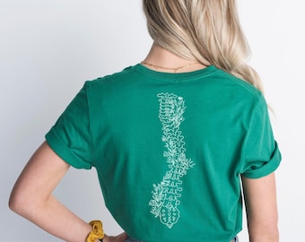Camisa de columna vertebral de escoliosis (curva derecha), camisa de escoliosis, camisa de anatomía de la columna vertebral floral, columna vertebral curva, conciencia de la escoliosis, camisa de cirugía de escoliosis