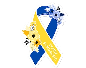 Down-Syndrom Sticker, Down-Syndrom-Bewusstsein, Bewusstseinsband-Sticker, T21, Trisomie 21-Unterstützung, Down-Syndrom-Unterstützung, Vinyl-Sticker