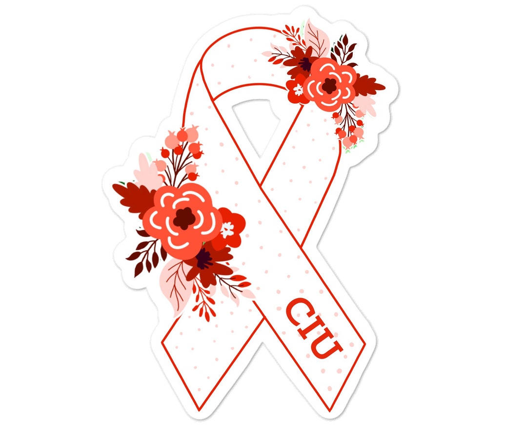Chronic Idiopathic Urticaria Sticker CIU Stickers Floral White chronic-idiopathic-urticaria-sticker-ciu-stickers-floral-white