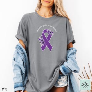 Chronic Pain Awareness Shirt, Chronic Pain Shirt, Chronic Pain Warrior TShirt, Floral Orange Awareness Ribbon T-Shirt, Comfort Colors Shirt