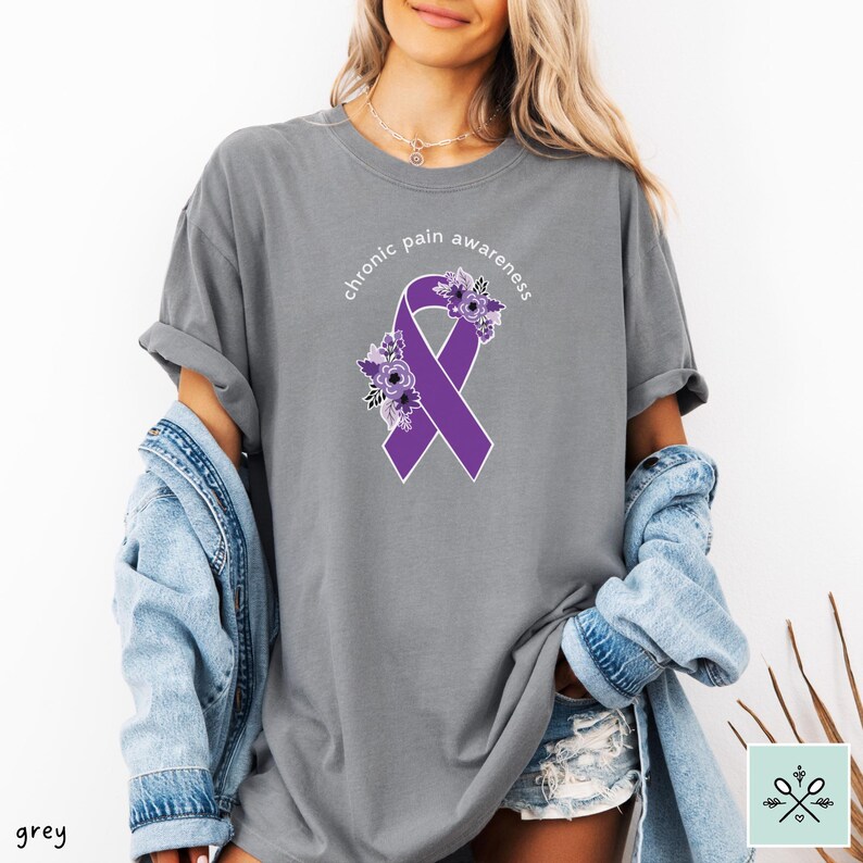 Chronic Pain Awareness Shirt, Chronic Pain Shirt, Chronic Pain Warrior TShirt, Floral Orange Awareness Ribbon T-Shirt, Comfort Colors Shirt