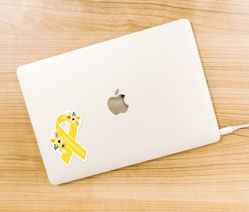 Endometriosis Sticker, Endo Awareness Stickers, Yellow Awareness Ribbon, Endo Warrior Gift, Endometriosis Sticker image 3