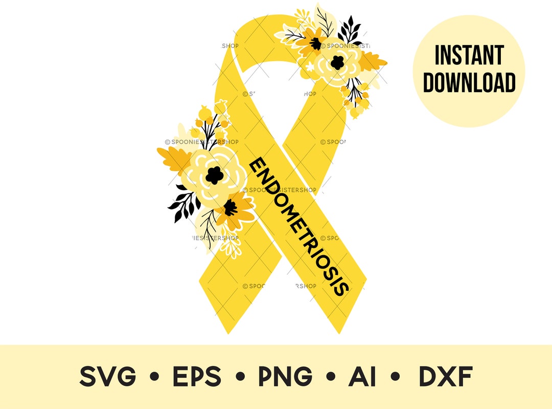 Endometriosis Awareness Ribbon SVG Endometriosis Ribbon PNG 