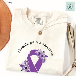 Chronic Pain Awareness Shirt, Chronic Pain Shirt, Chronic Pain Warrior TShirt, Floral Orange Awareness Ribbon T-Shirt, Comfort Colors Shirt