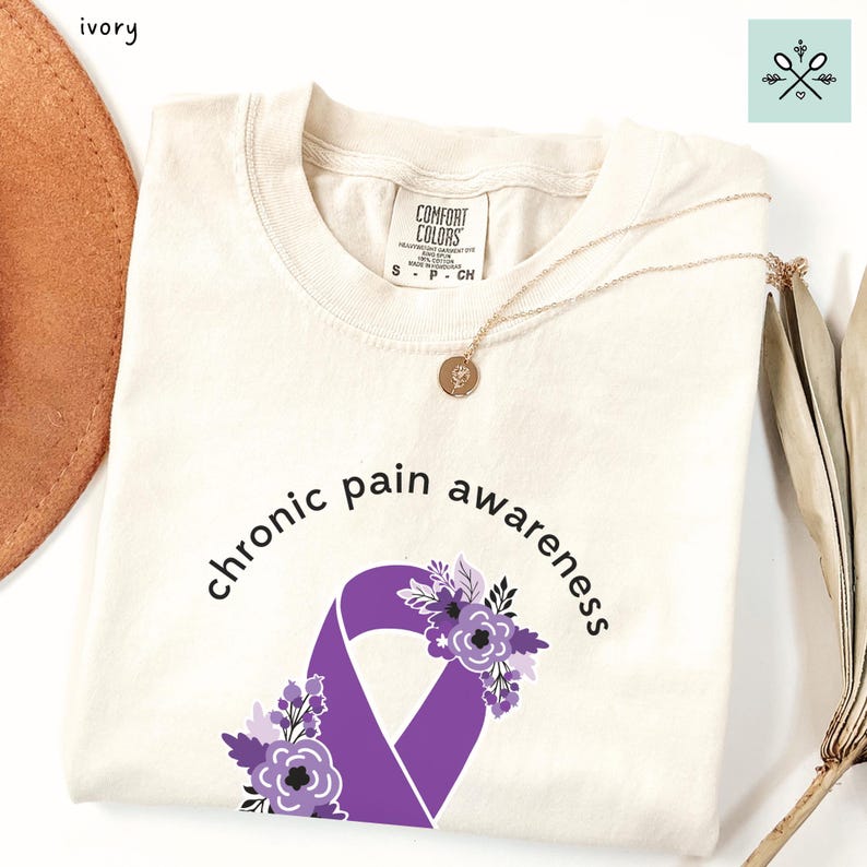 Chronic Pain Awareness Shirt, Chronic Pain Shirt, Chronic Pain Warrior TShirt, Floral Orange Awareness Ribbon T-Shirt, Comfort Colors Shirt