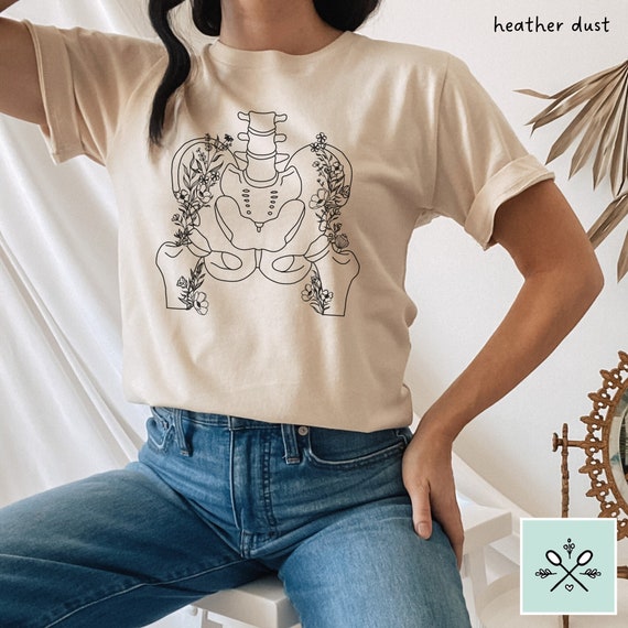 Pelvis Shirt, Floral Pelvis Anatomy Shirt, Pelvic Floor Therapist, Pelvic Health Therapist, Medical Anatomy Shirt, Hip Dysplasia, Othopedics