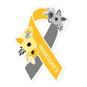 Meniere&#39;s Disease Sticker, Meniere&#39;s Awareness Sticker, Seltene Innenohrstörung, Florales Bewusstseinsband Sticker, Ménière&#39;s Disease Decal